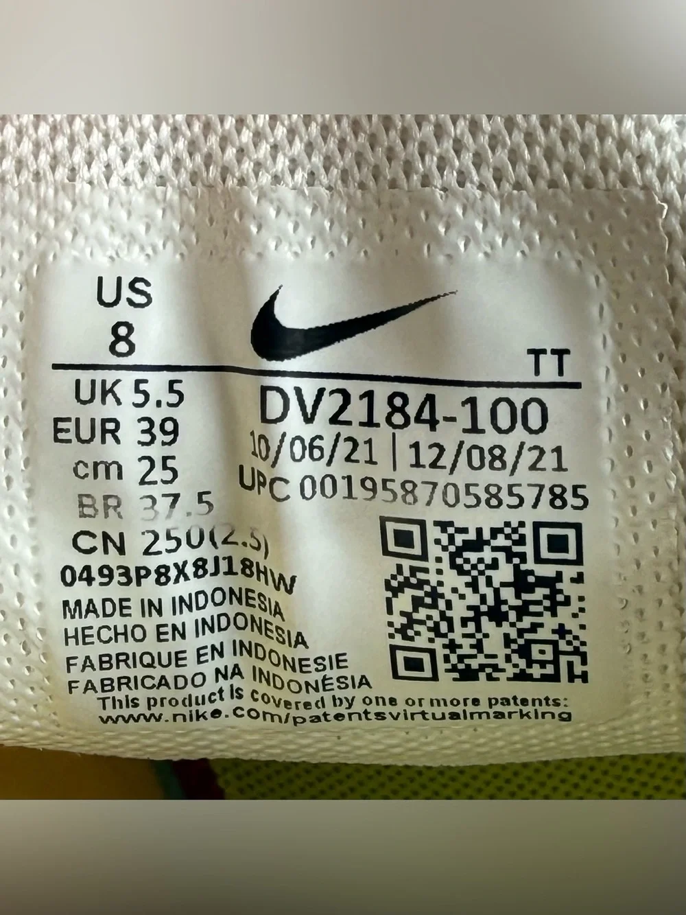 Nike Air Max 270 White Yellow Strike Shoes DV2184-100 Women’s Size 8